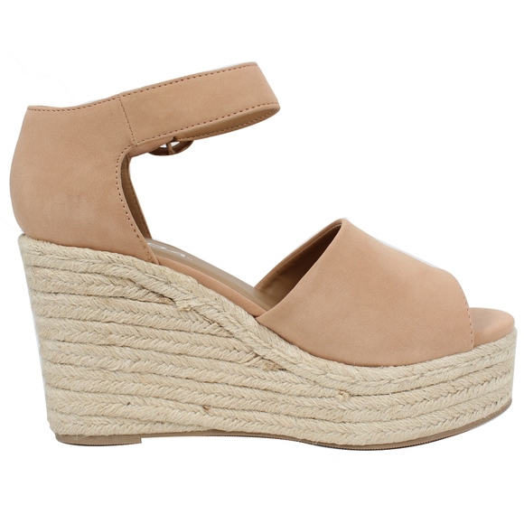 Dark Nude Open Toe Ankle Strap Espadrill - Picture 4 of 5